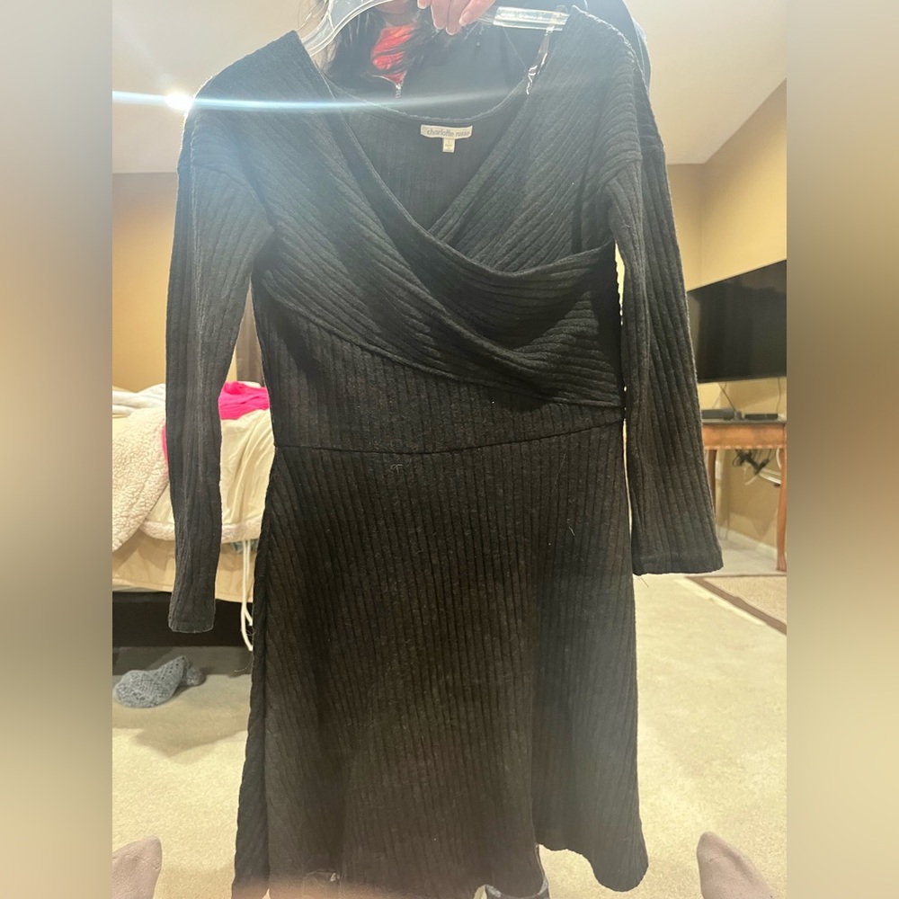 black sweater dress